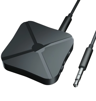 Блютуз приемник передатчик аудио аккумуляторный AUX USB 4.2 для для ТВ автомобиля наушников 44×44×12 мм (483096-Prob) Черный