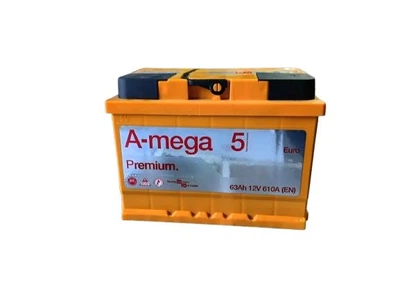 Акумулятор A-mega Premium euro 63Ah 610А (- +)