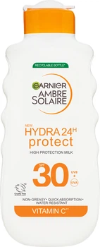 Солнцезащитное водостойкое молочко Garnier Ambre Solaire Hydra 24h Protect High Milk SPF30 Увлажнение 24 часа 175 мл (3600542624916)