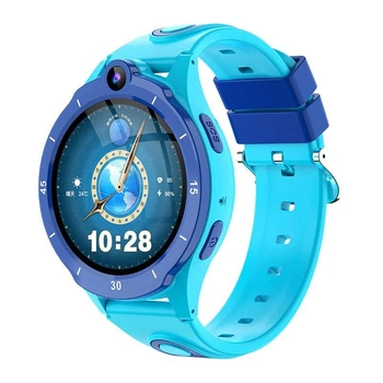 Дитячий годинник телефон Lemfo Y87 з GPS, 4G, SIM-картою, відеодзвінком, SOS, операційною системою Android 8.1 та (TikTok Google WhatsApp) Синій