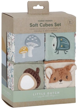 Zestaw zabawkowy Little Dutch 4 Miękkie kostki aktywizujące Forest Friends (LD8916) (8713291889163)