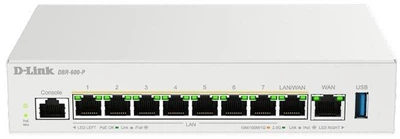 Мультисервiсний Маршрутизатор D-Link DBR-600-P, 7x2.5GE LAN PoE, 1x2.5GE LAN/WAN PoE, 1x2.5GE WAN, 1xUSB 3.0, 120Вт
