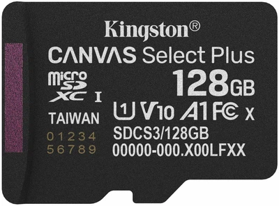 Карта пам'яті Kingston microSD 128GB C10 UHS-I A1 V10 R150MB/s