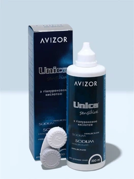 Раствор для контактных линз Avizor Unica Sensitive 350 мл универсальный раствор + контейнер для линз