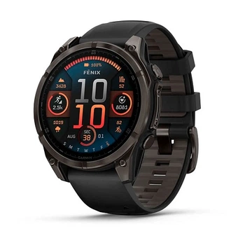 Смарт-годинник Garmin Fenix 8 AMOLED 51 мм Sapphire карбоново-сірий DLC чорний/гравійно-сірий (010-02905-21)