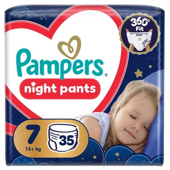 Подгузники-трусики ночные Pampers Night Pants Размер 7 (15+ кг) 35 шт (8006530320573)