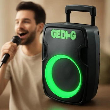 Акустична колонка з мікрофоном з потужним басом 800 Вт, Bluetooth 5.3, RGB LED-підсвітка GEDI-G GD-1219 (50014-GD-1219_3465)