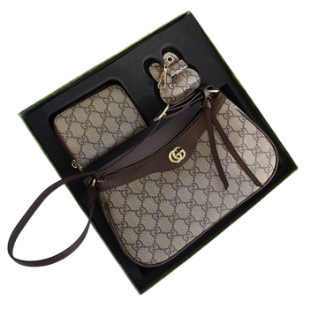 Сумка женская Gucci комплект коричневая (009)