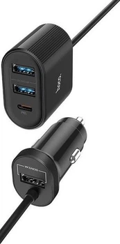 Автомобільний зарядний пристрій Hoco Z35 3 x USB-A + Type-C PD3.0 QC3.0 3A Black