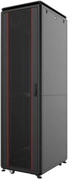 Шафа Mirsan 19", 32U, GTV, скляні двері, 600x800 мм, максимально 2000 кг Чорна (MR.GTV32U68DE.01)
