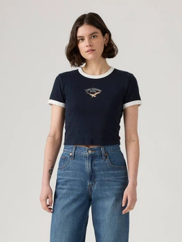 Футболка хлопковая короткая женская Levi's 20749444 S Синяя (1159857528)