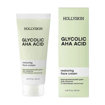 Крем відновлювальний для обличчя HOLLYSKIN Glycolic AHA Acid з гліколевою кислотою, 50 мл