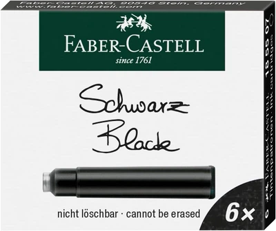 Картридж Faber-Castell, 6 шт., Чорний, (185507)