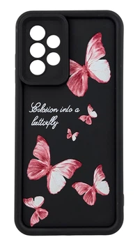 Чохол Shock Case Print для телефона Samsung Galaxy A52S/ A528 бампер силіконовий чорний з малюнком Метелики