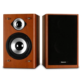 Колонки Gemix TF-5 Cherry Wood — стерео система 2.0, звук 6 Вт, корпус MDF под дерево, mini-jack 3.5 мм, USB питание, настольная акустика