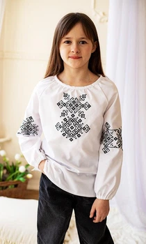 Дитяча вишиванка для дівчинки vishivano4ka 9176-5 104-110 біла