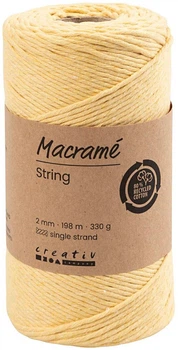 Sznur do makramy Creativ Company Macrame jasnożółty 198 m (5712854696289)