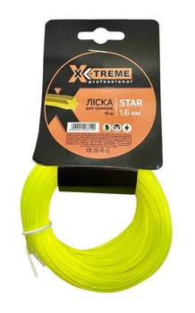 Леска для мотокосы X-TREME 1,6 мм х 15 м звезда