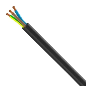 Эластичный H07 RN-F 3g1.5 силовой кабель 3 жилы по 1.5 мм² 1 м Titanex Top Cable в чёрной изоляции