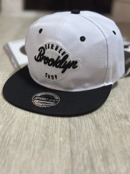 Кепка снепбек (Snapback) Brooklyn Barber Shop Черный с белым 56-61р (9033)