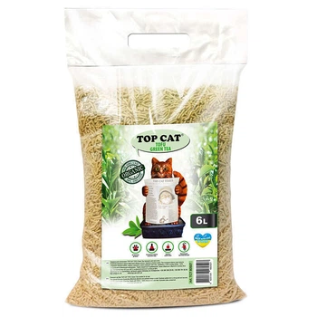 Наполнитель соевый Зеленый Чай для кошачьего туалета Top Cat Тофу Green Tea 6 л / 2,6 кг (4820169480507)