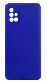 Чехол Silicone Case для Samsung Galaxy A71 / A715 бампер с микрофиброй синий