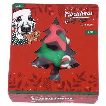M-Pets Christmas Cotton Rope Gift Box Dog toys 7 in 1 - Подарочный бокс рождественских игрушек 7 в 1 для собак 21x19x8,5 см (6953182758105)