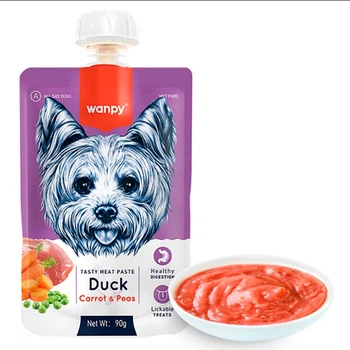 Крем-суп с уткой, морковью и горошком для собак Wanpy Paste Duck, Carrot & Pea 90 г (6927749870210)