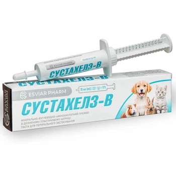 Esviar Pharm Сустахелз-В - Паста-хондропротектор для підтримки суглобів літніх собак, котів та гризунів 22 г (4820292960044)
