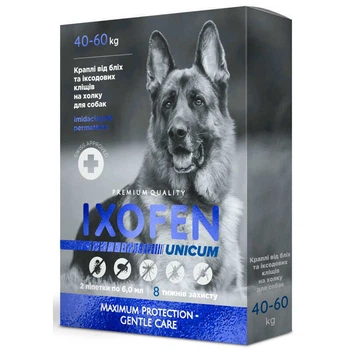Unicum IXOFEN - Противопаразитарные капли против иксодовых клещей, блох и комаров для собак 40-60 кг (4820275973238)