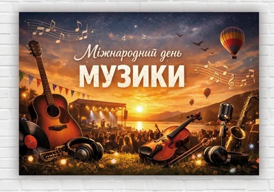 Паперовий плакат "День музики" 110х75 см