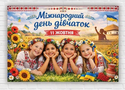 Паперовий плакат "Міжнародний день дівчаток" 110х75 см