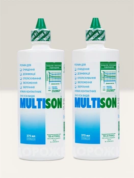 Комплект растворов для линз Henson Multison 375 мл + 375 мл – многофункциональная жидкость для очистки, дезинфекции и хранения мягких контактных линз