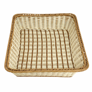 Корзина для сервировки Pure Wicker R41325 плетеная 35х35х8 см Бежевая с коричневой
