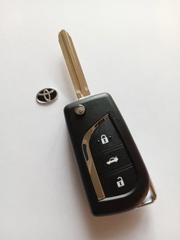Корпус викидного ключа TOYOTA (Тойота) 3 кнопки, з лезом TOY43 (19-44)