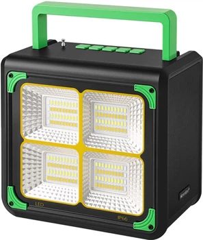 Портативная колонка с фонарем NEWVEW NV-9218 Solar Panel/BT/USB/TF/FM Green (NWVW-NV-9218-GN)