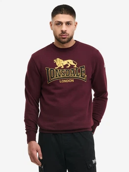 Світшот флісовий чоловічий Lonsdale LAWINS 117463-2062 XXL Oxblood/Yellow/Black (4070376006537)