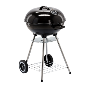 Мобільний вугільний гриль з кришкою BBQ Meeting BBQ5290 круглий 46x44x71 см компактний гриль для пікніка барбекю кемпінгу дачі переносний мангал на вугіллі з решіткою вентиляцією стійкий портативний садовий гриль для відпочинку на природі