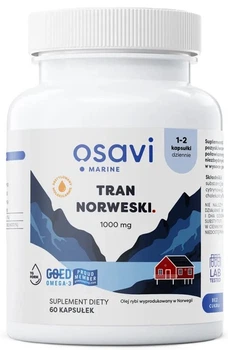 Риб’ячий жир Osavi Tran Norweski 1000 мг 60 капсул (5904139923986)