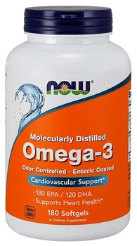 Suplement diety Now Foods Molecularly Distilled Omega-3 180 kapsułek (733739016577)