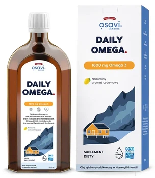 Olej rybny Osavi Daily Omega 1600 mg Omega 3 500 ml (5904139922972)