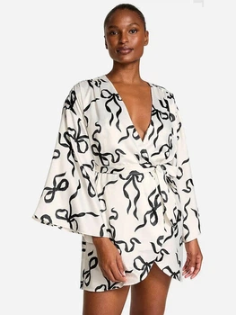 Халат жіночий атласний Victoria's Secret 27171181 XS/S Білий (26566979891)