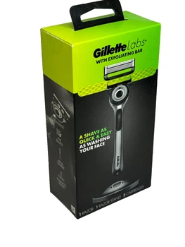 Станок для гоління чоловічий (Бритва) Gillette Labs + 2 картриджа з підставкою Black