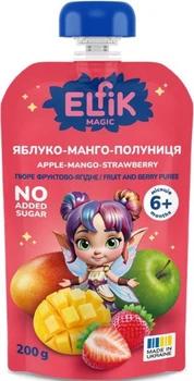Дитяче пюре яблуко-манго-полуниця Elfik Magic 200 г
