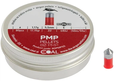 Кулі Coal PMP 5.5 мм (1.17 г) 80 шт, важкі бессвинцеві, для потужної PCP 40 Дж, полювання