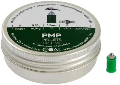 Кулі Coal PMP 5.5 мм (0.65 г) 100 шт, легкі швидкісні, для PCP 40 Дж, конічні