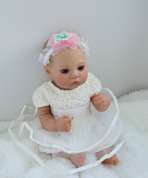 Кукла Реборн Reborn Doll 50 см, реалистичная винил-силионовая девочка пупс в одежде+аксессуары