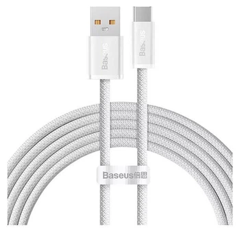 Кабель Baseus Dynamic Series USB - Type-C PD100W (5A) 2м нейлоновий для швидкого заряджання та передачі даних White (CALD00070)