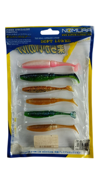 Силикон Nomura Rolling Shad (съедобный) 85мм 5,5гр. цвет-018mix (cream brown back) 6шт