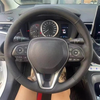 Чехол на руль Toyota Rav-4/Corolla/Camry 2018-2021 (кожа/перфорация) №67